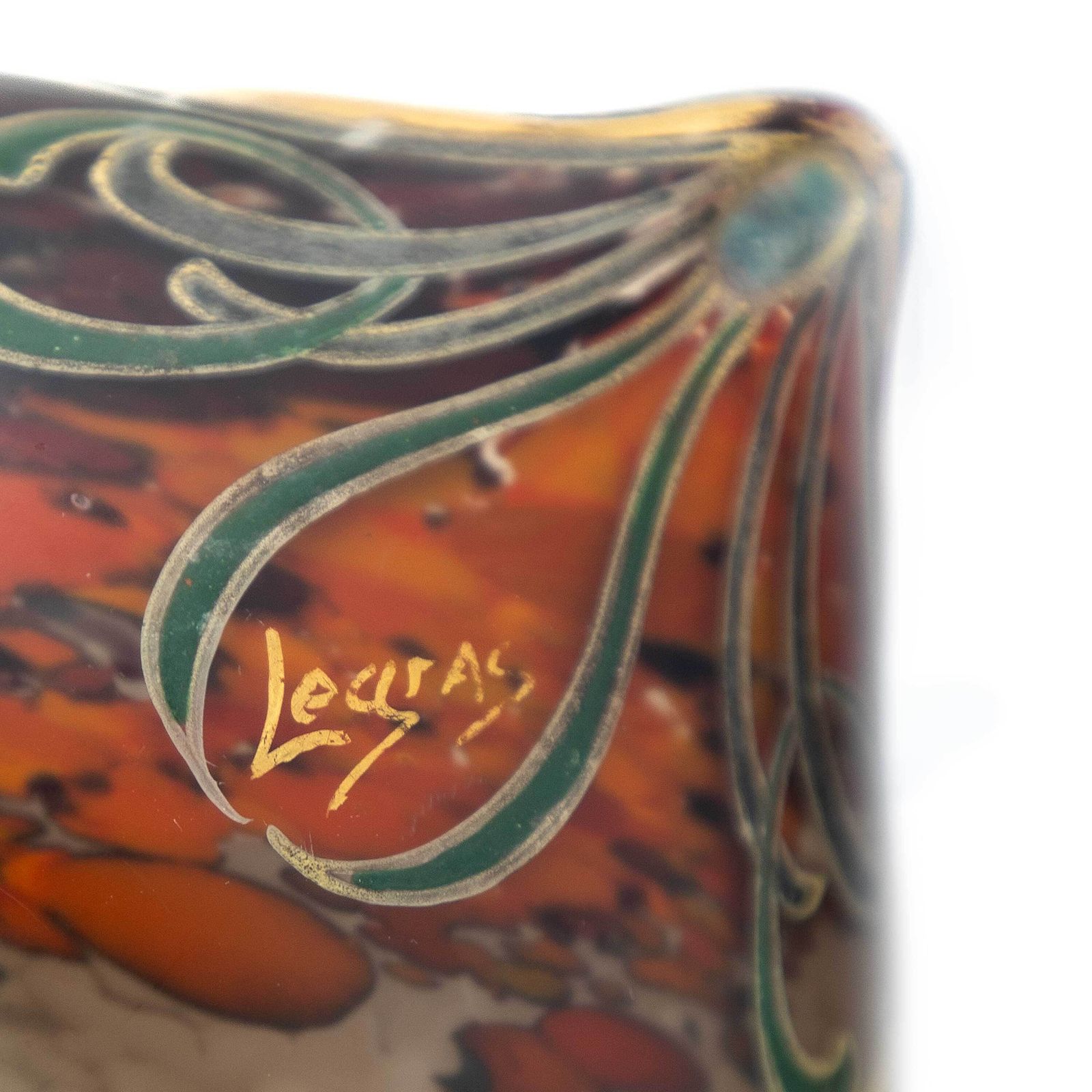 Le Gras – Art Nouveau Blown Glass Ball Vase photo 1342.0