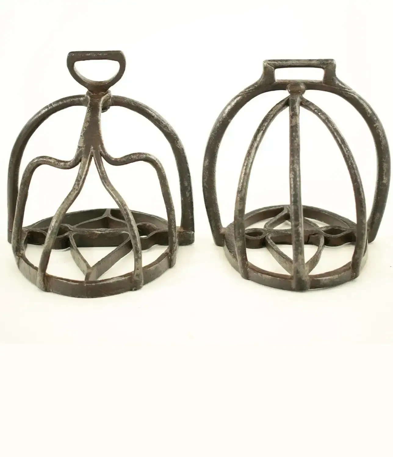Composed Pair Of Original Mid 17th/Early 18th Century Cavalry Basket Stirrups
