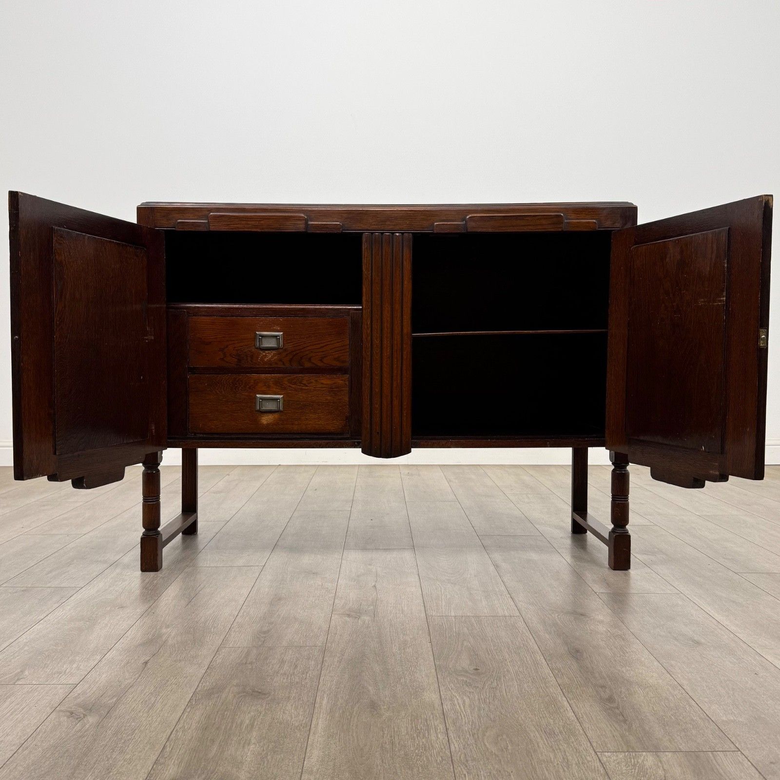 Antique 20th Century Fitted Edwardian Sideboard In Oak ( Af 5561 ) photo furniture