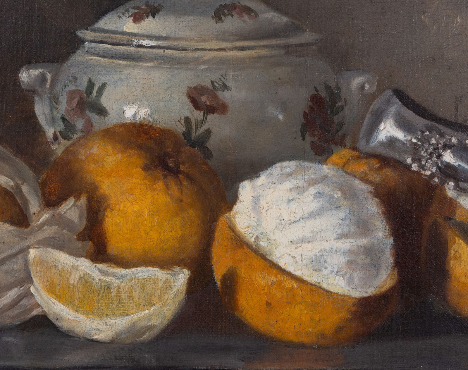 Original Antique French 19th Century Still Life Painting On Canvas, Signed – Oranges photo 861.0