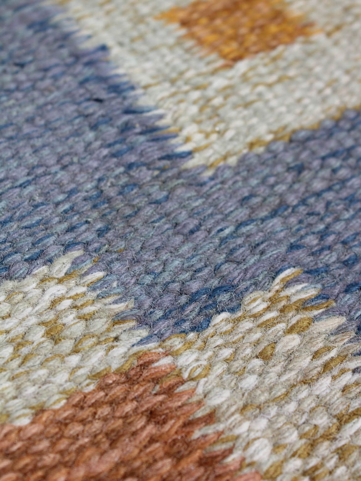 Karin Jönsson Swedish Mid Century Geometric Wool Kilim 171x252cm photo for sale