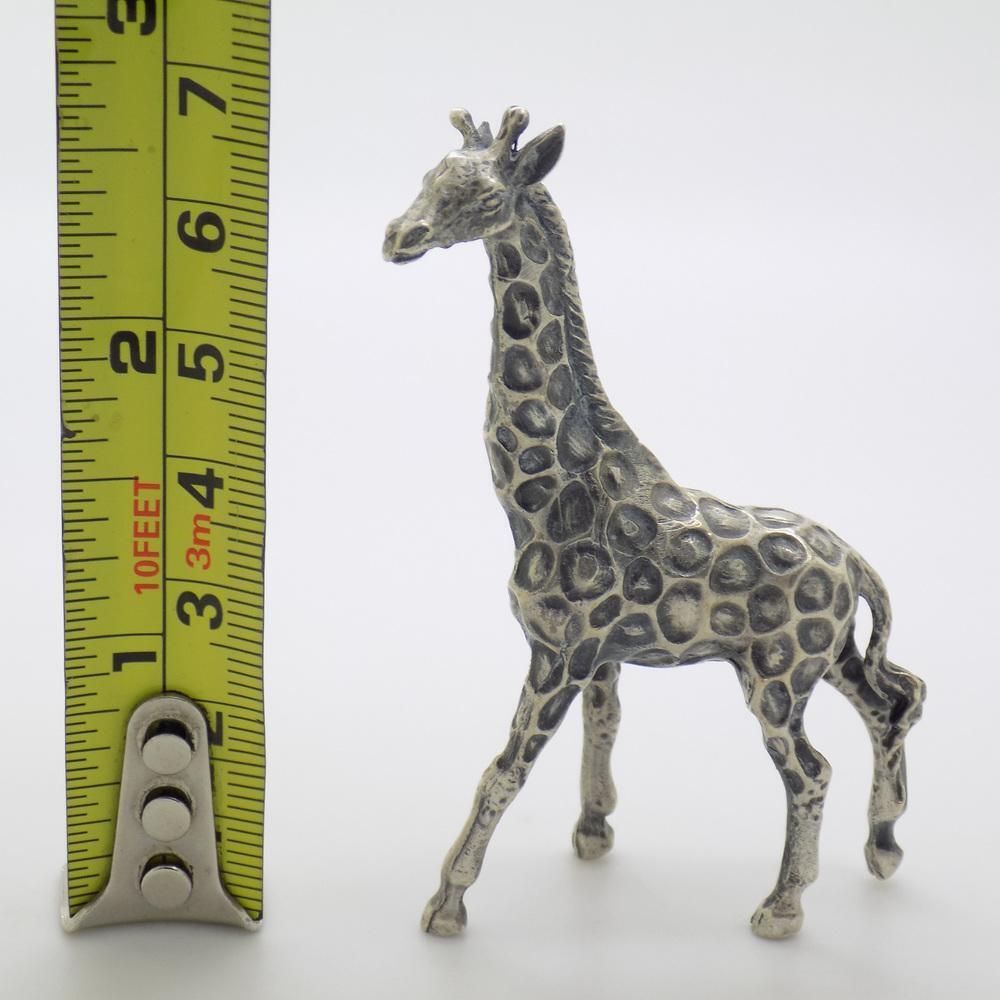 photo for sale Vintage Italian Silver Giraffe Figurine, 1970s