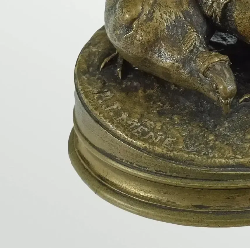 Bronze de pigeon mâle et femelle signé Pierre Jules Mêne (1810 - 1879) photo Art