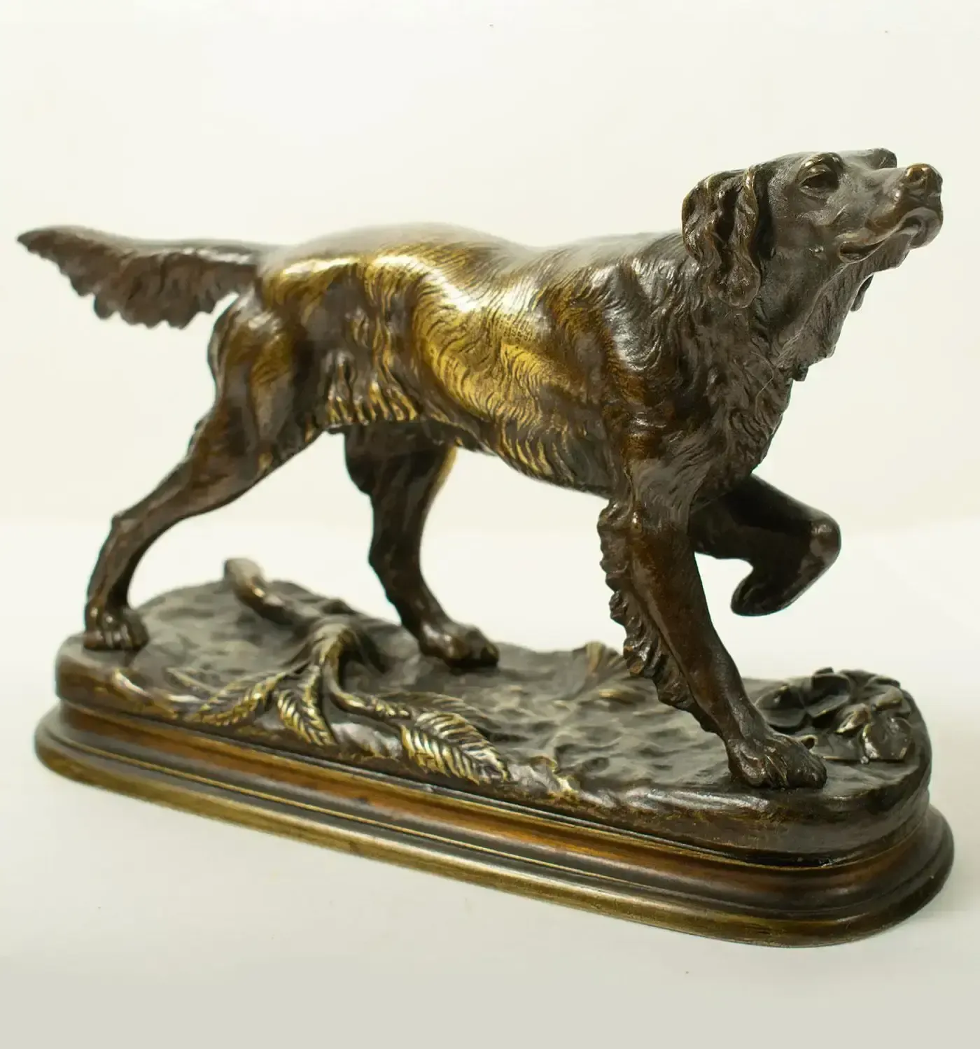 Sculpture en bronze par Jules Moigniez (1835-1894), épagneul de chasse - XIXe siècle photo furniture