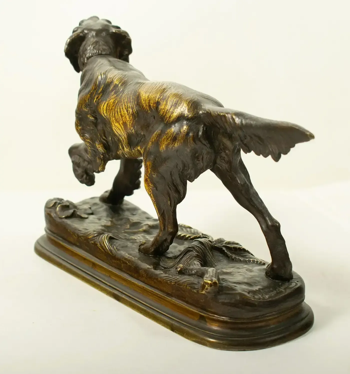 Sculpture en bronze par Jules Moigniez (1835-1894), épagneul de chasse - XIXe siècle photo vinterior
