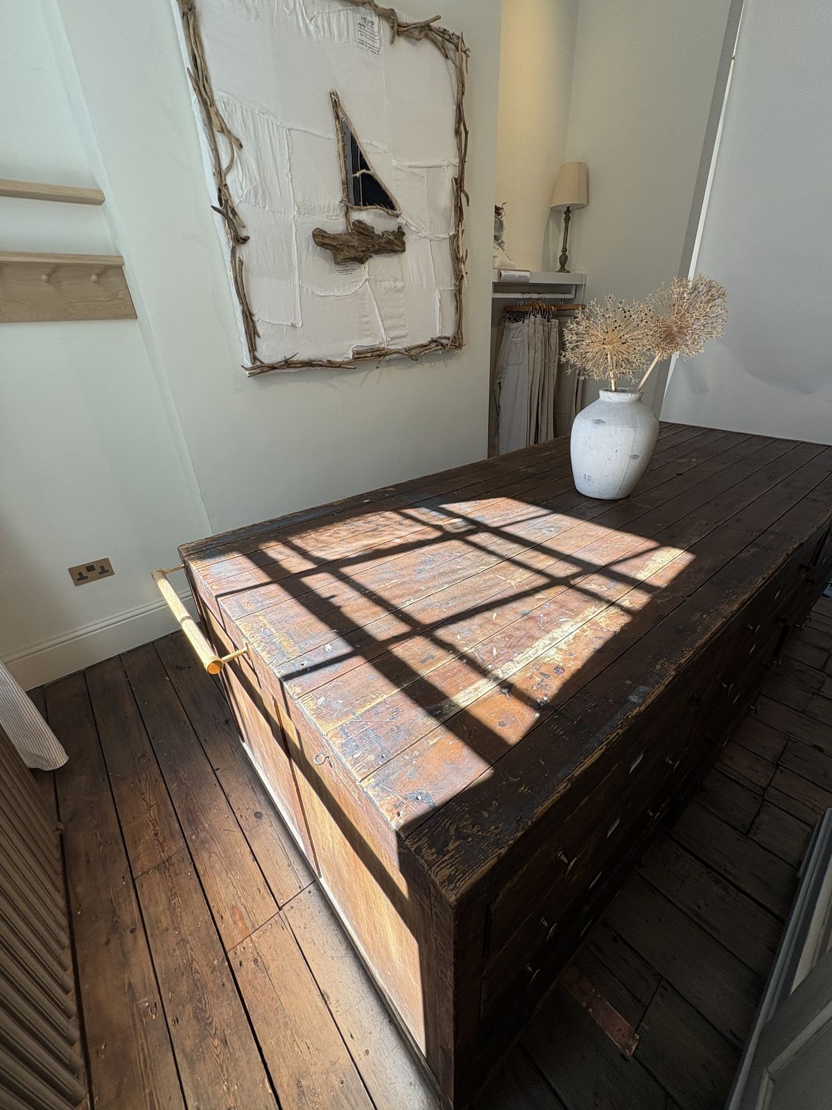 Large Industrial Double Sided Bank Drawers / Island