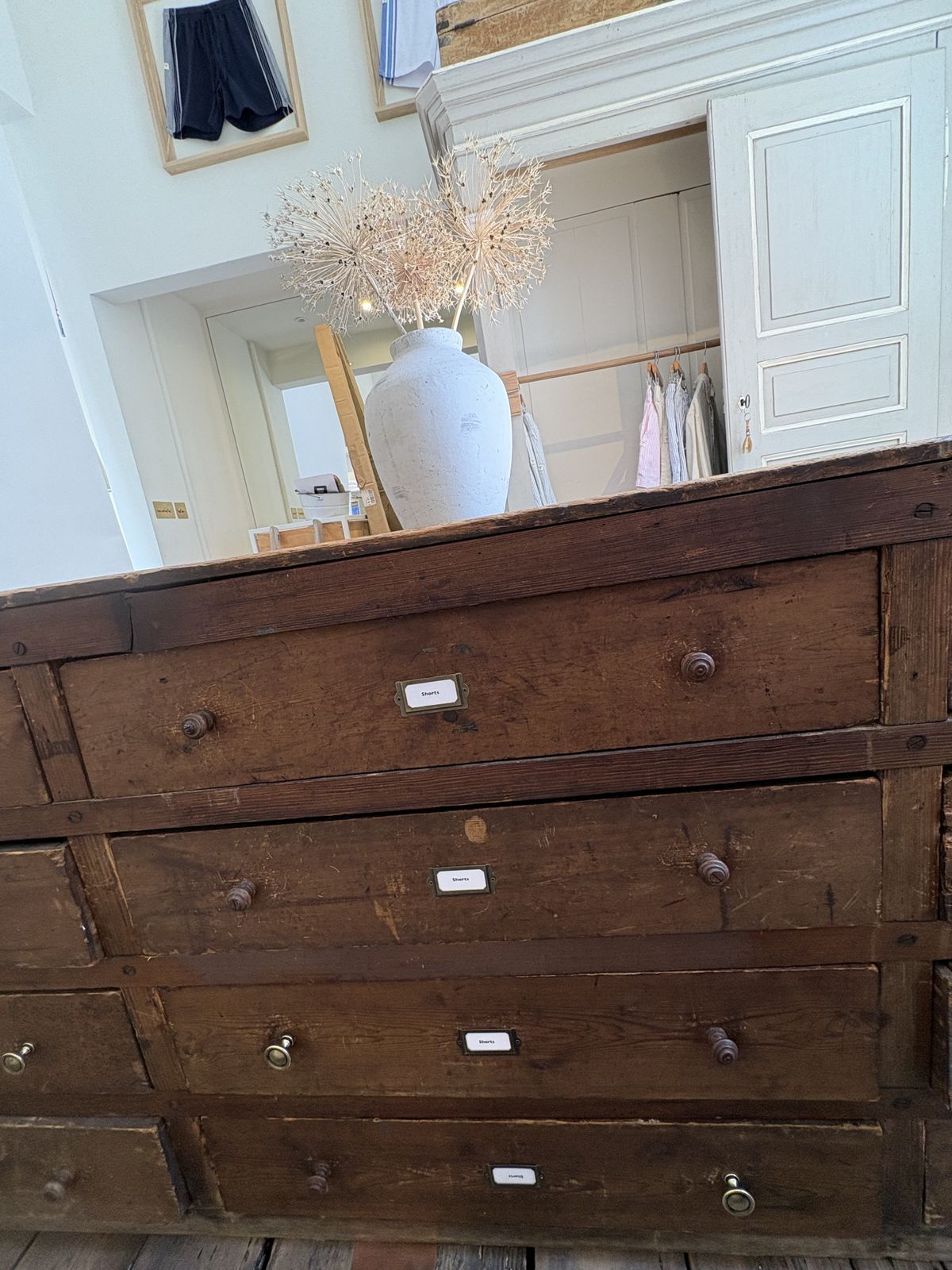 Large Industrial Double Sided Bank Drawers / Island photo for sale