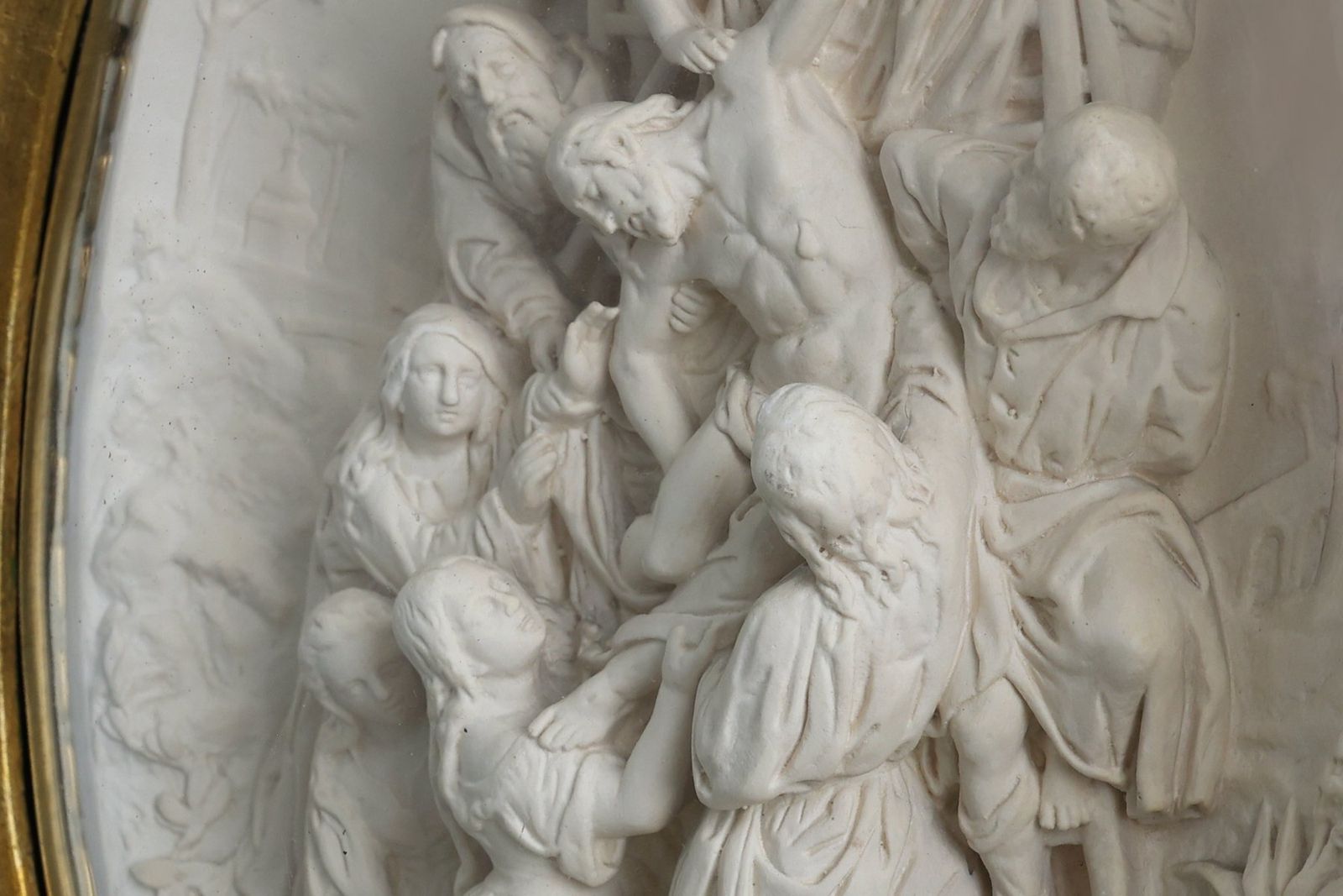 E. Cassier After Rubens, The Descent From The Cross Bas Relief, 1800s, Pipe Clay photo 1040.0