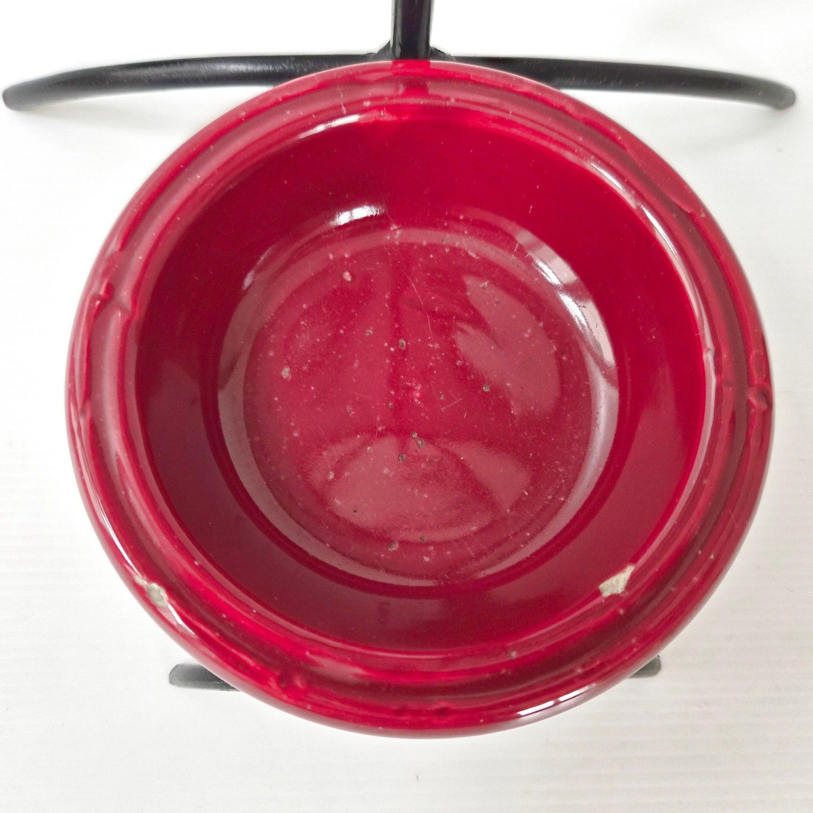 photo furniture Vintage 1950s Metal Leather & Ceramic Burgundy Umbrella Stand 50s Rockabilly