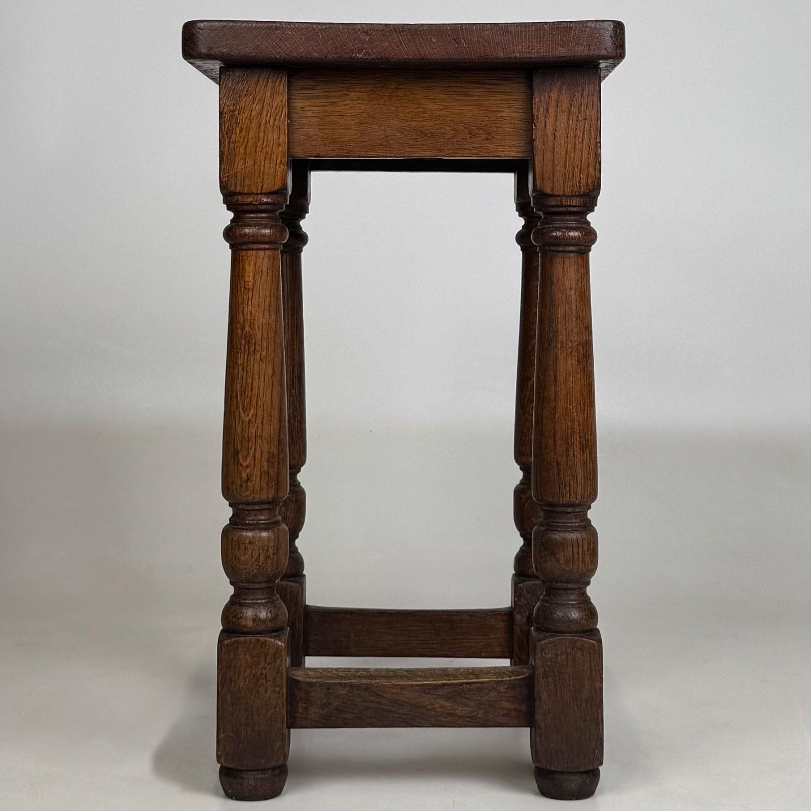 Antique 20th Century Edwardian Set Of 3 Oak Stools ( Af 5540 ) photo vintage