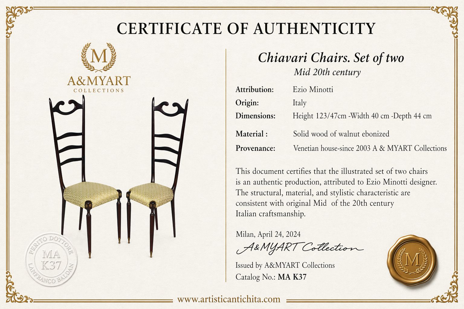 Midcentury Italy Pair Of Mahogany Chiavari Chairs 1950s By Paolo Buffa Designer photo furniture