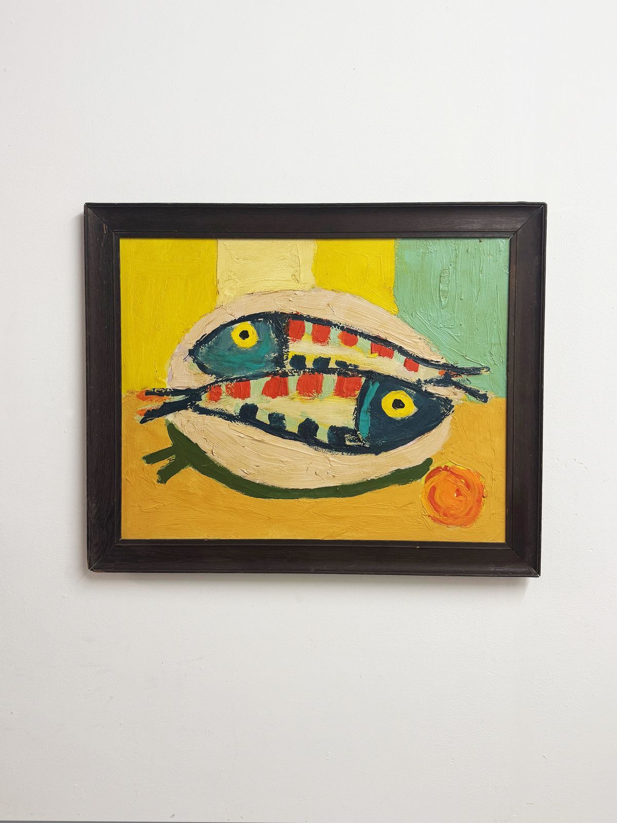 Large Abstract Fish Textured Impasto Still Life Oil Painting photo Art