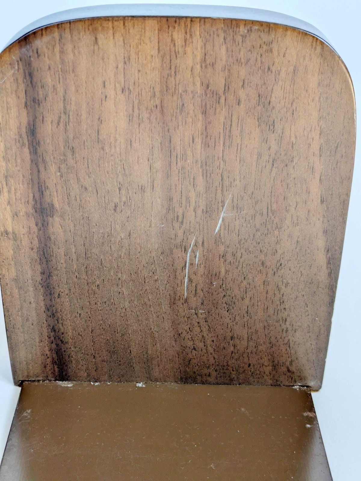 photo vinterior Pair Of Vintage Wood Bookends, 1970s Midcentury Floral Design Library Shelf Decor