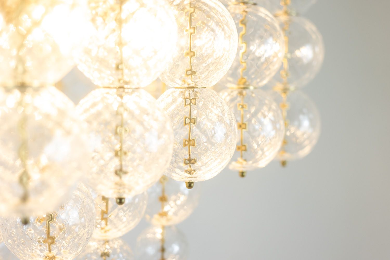 Kamenicky Senov. Chandelier Made Of Blown Glass And Gilded Brass. 1970s. photo Lighting