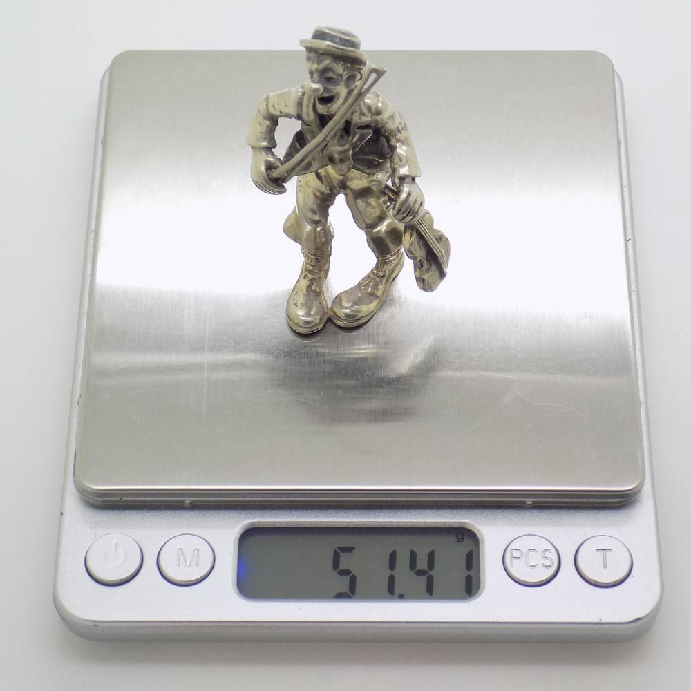 Home Decor Vintage Italian Handmade Silver Circus Violinist Figurine From Angini, Arezzo, Tuscany, Italy, 1970s photo