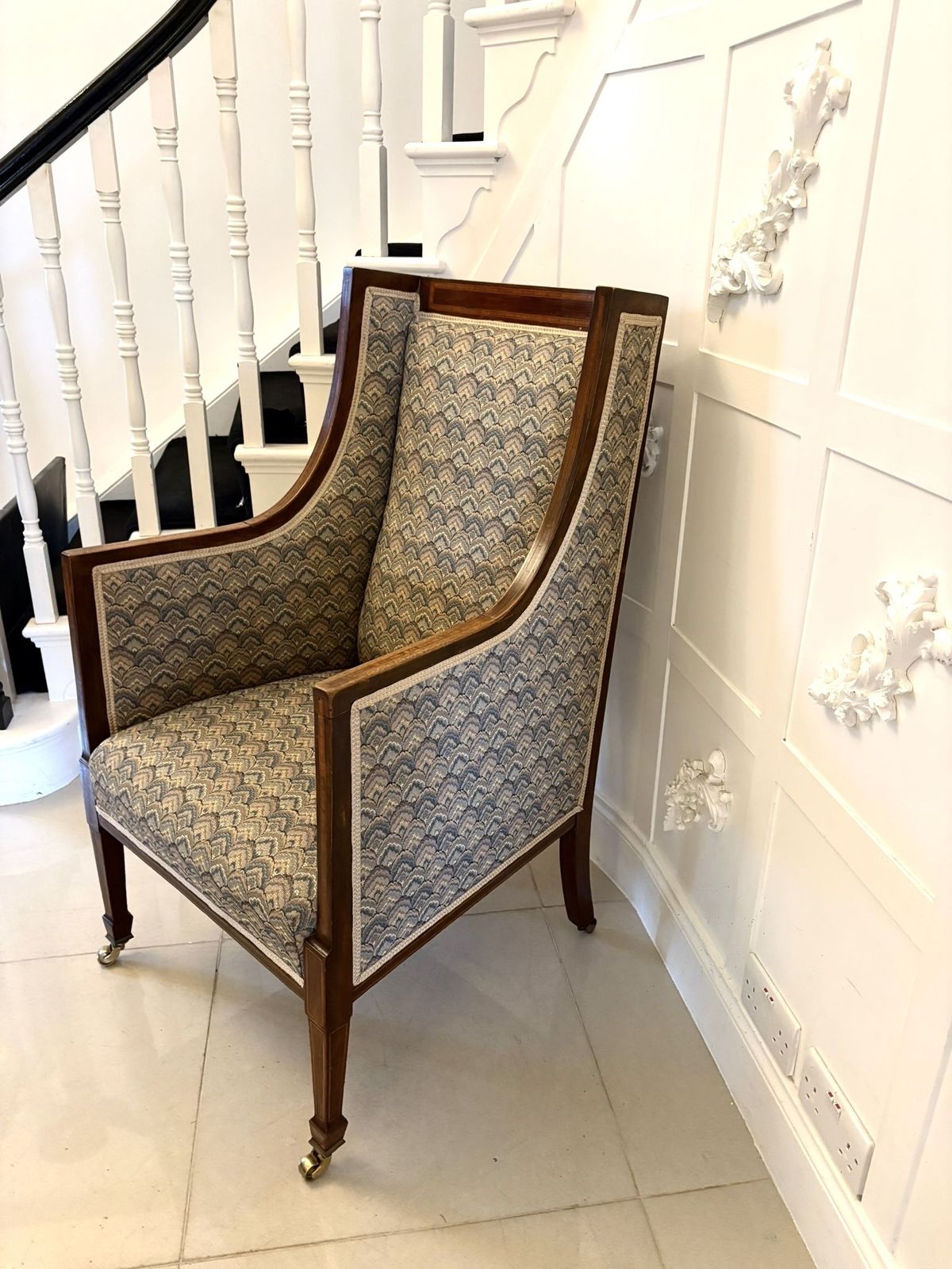 Antique Quality Mahogany Bergère Style Wing Armchair photo buy