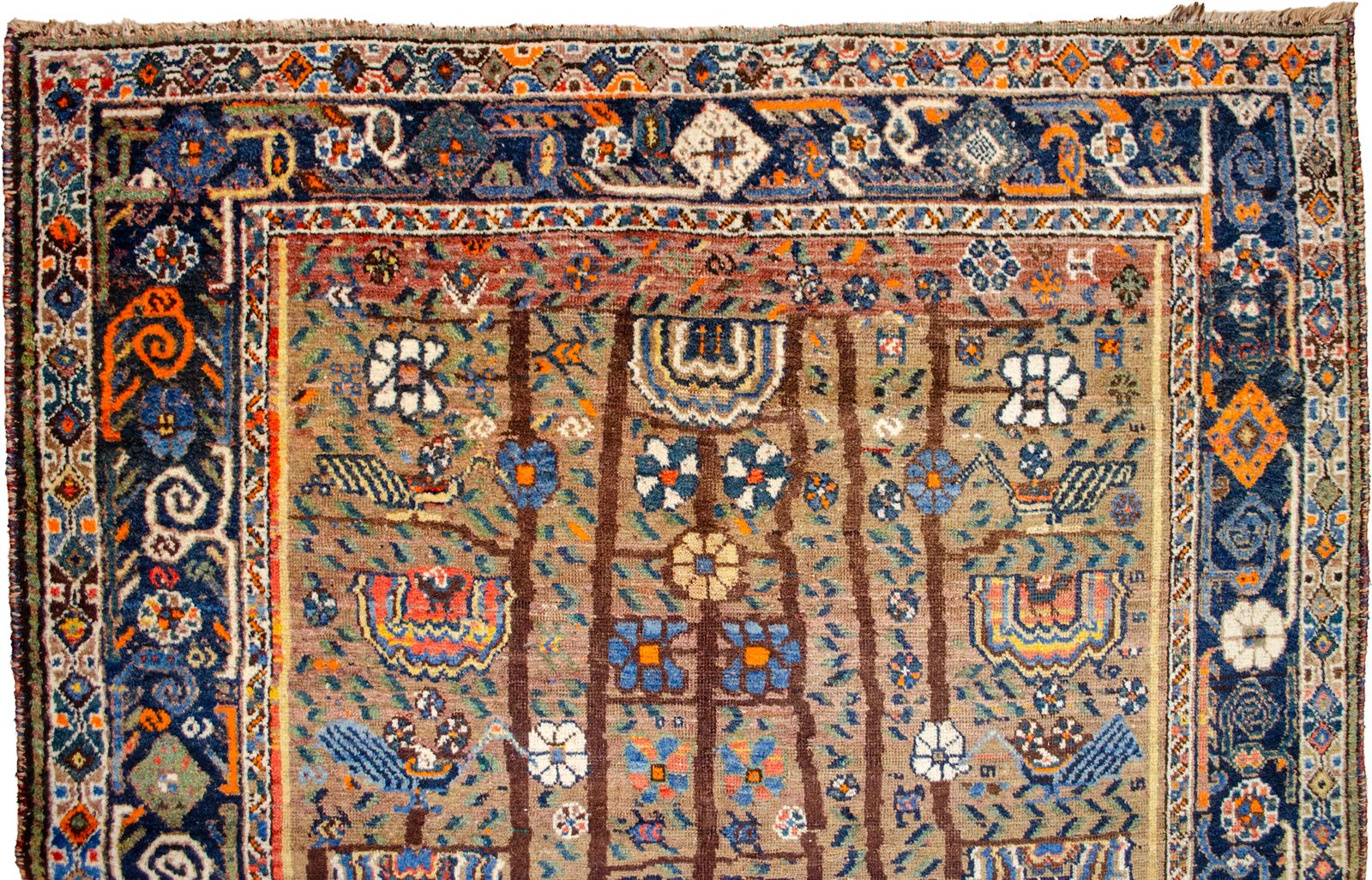 Antique Neiriz Rug 193x163cm, 1800s photo Textiles