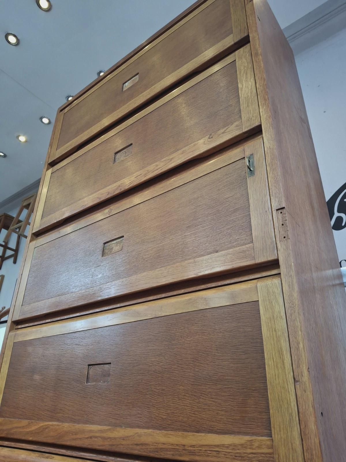 1950's Govt Issue Crown Stamp Oak Bookcase/Cabinet By Staverton. photo vintage