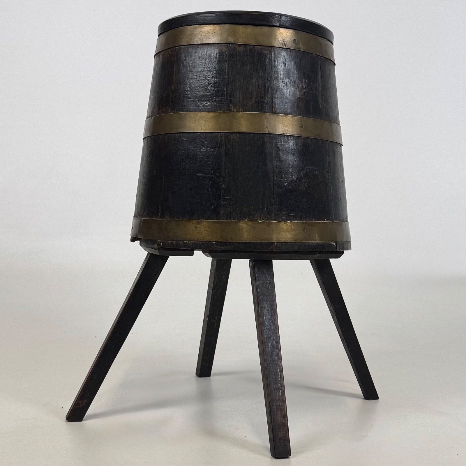 Antique 20th Century Unique Brass Bound Storage Barrel In Oak ( Af 5543 ) photo 365.0