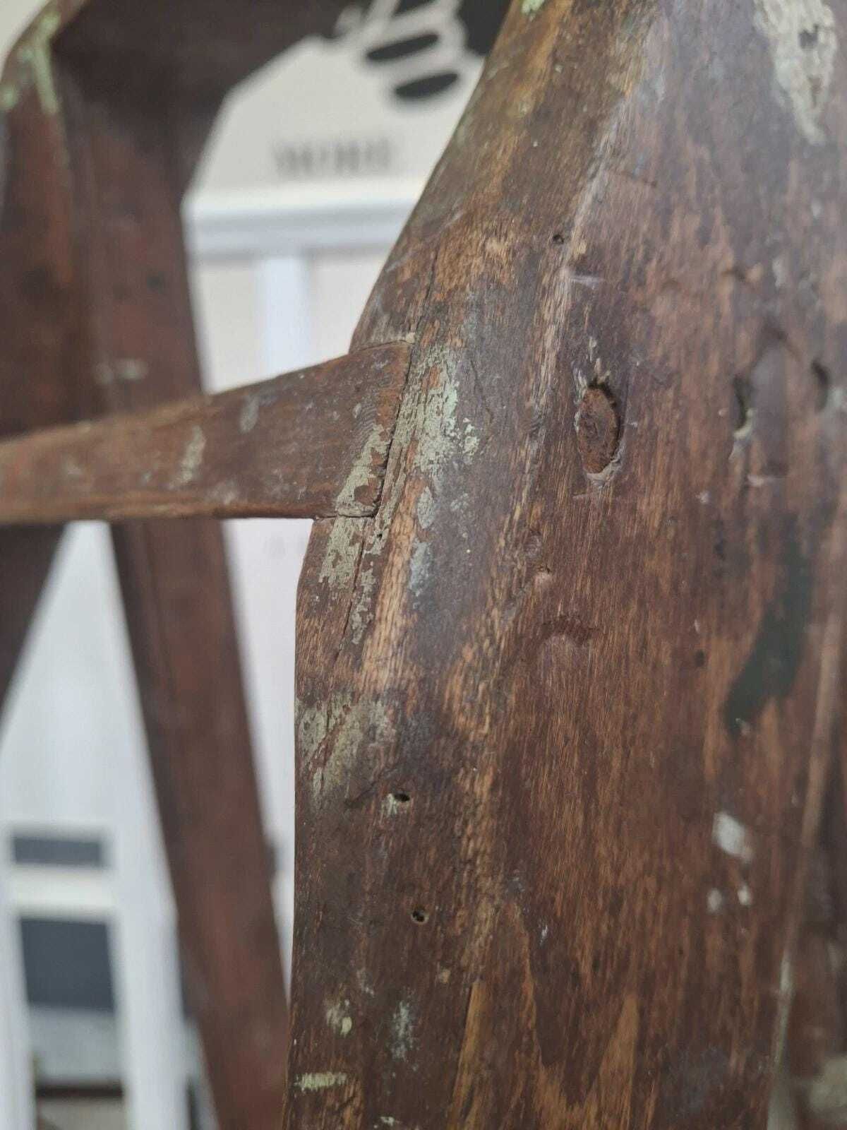 photo for sale 19th Century Estate Made Pine Library Steps/Stool.