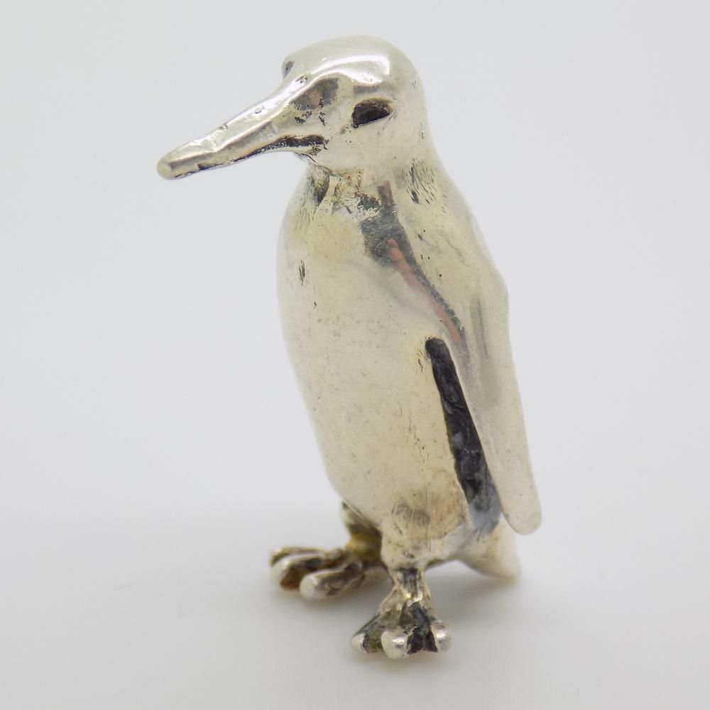 Vintage Italian Handmade 925 Sterling Silver Penguin, 1980s photo Art