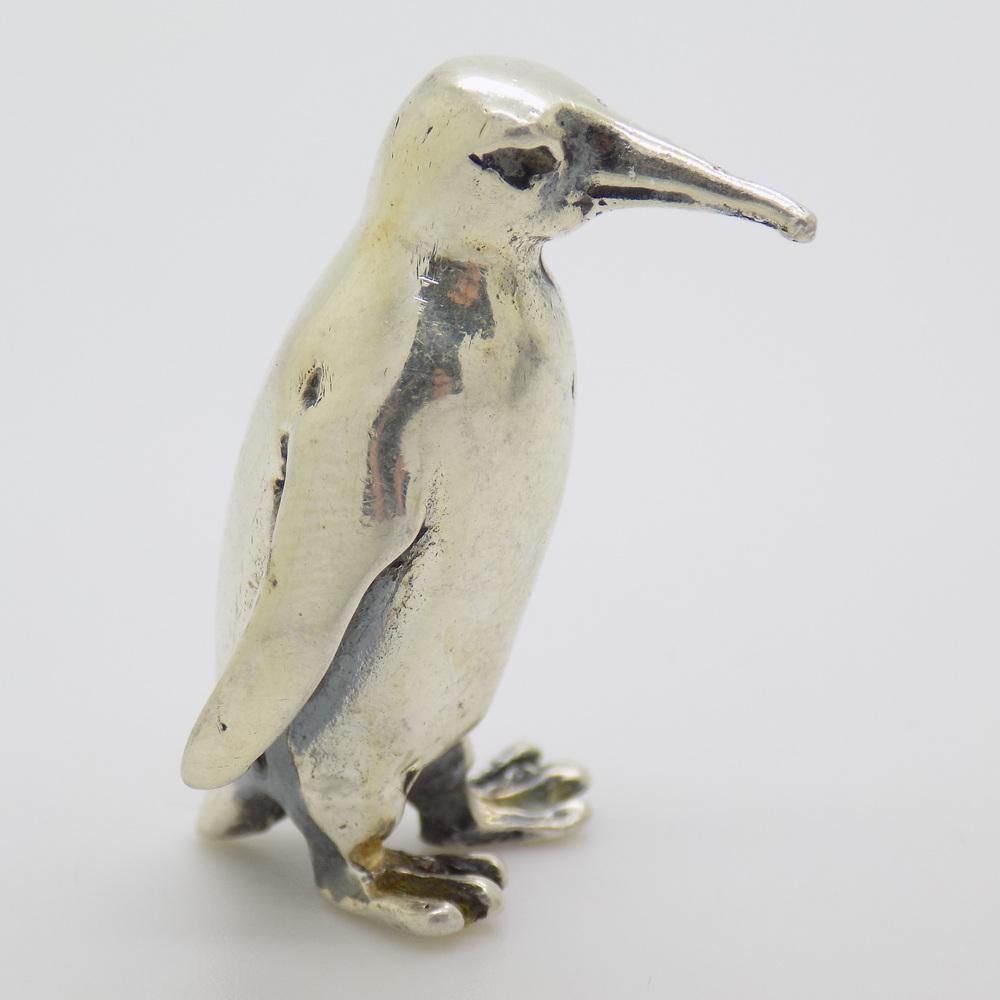 Vintage Italian Handmade 925 Sterling Silver Penguin, 1980s photo vintage