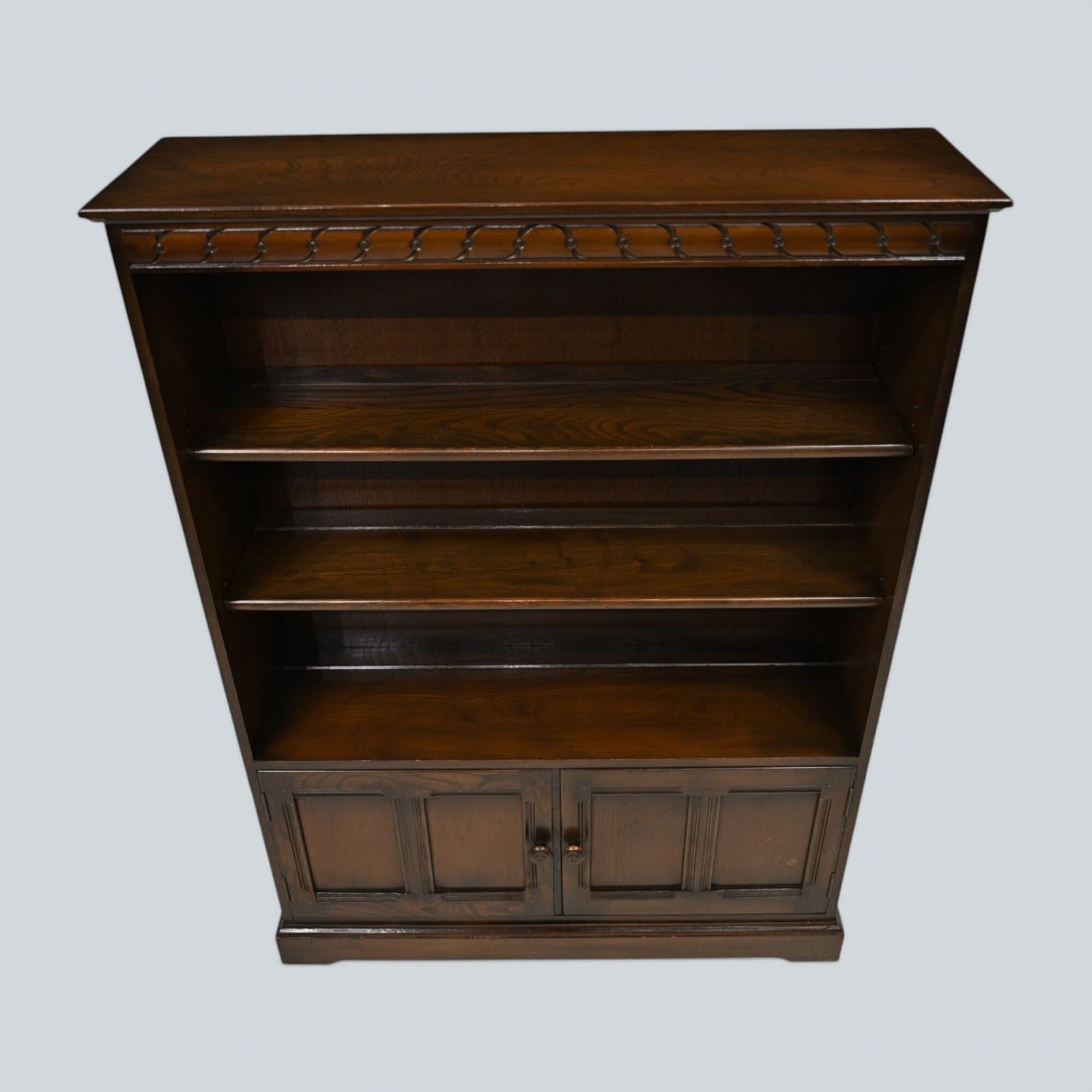 Furniture Ercol Wide Medium Bookcase 2 Shelves Dark Finish Free Uk Delivery* photo