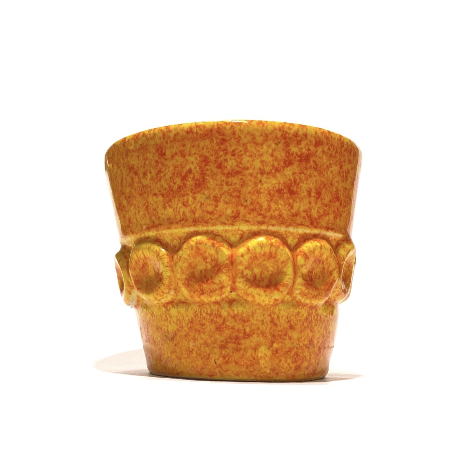 Italian Pottery Planter In Speckled Fire Glaze  1970s Art Pottery photo furniture