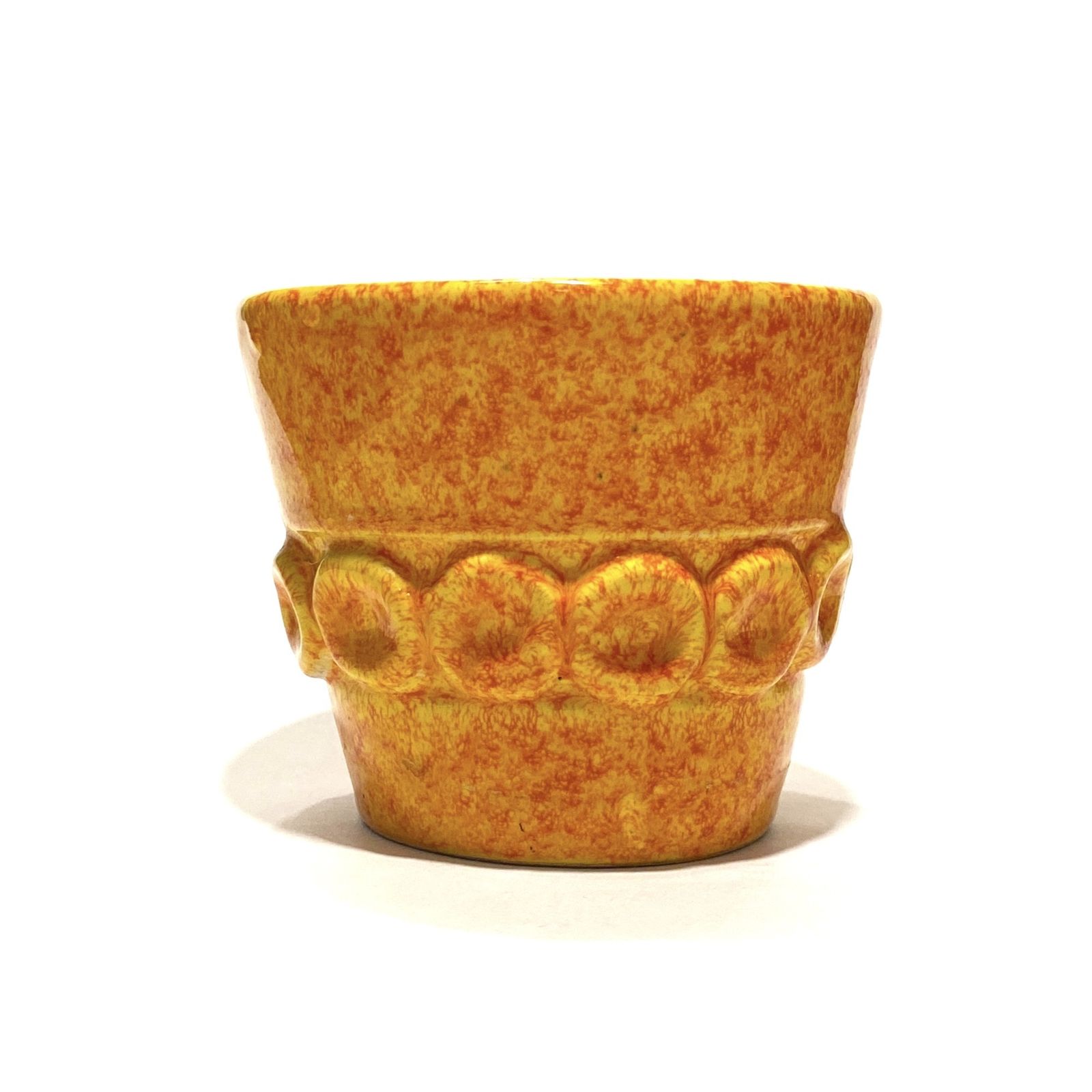 Italian Pottery Planter In Speckled Fire Glaze  1970s Art Pottery photo 50.0