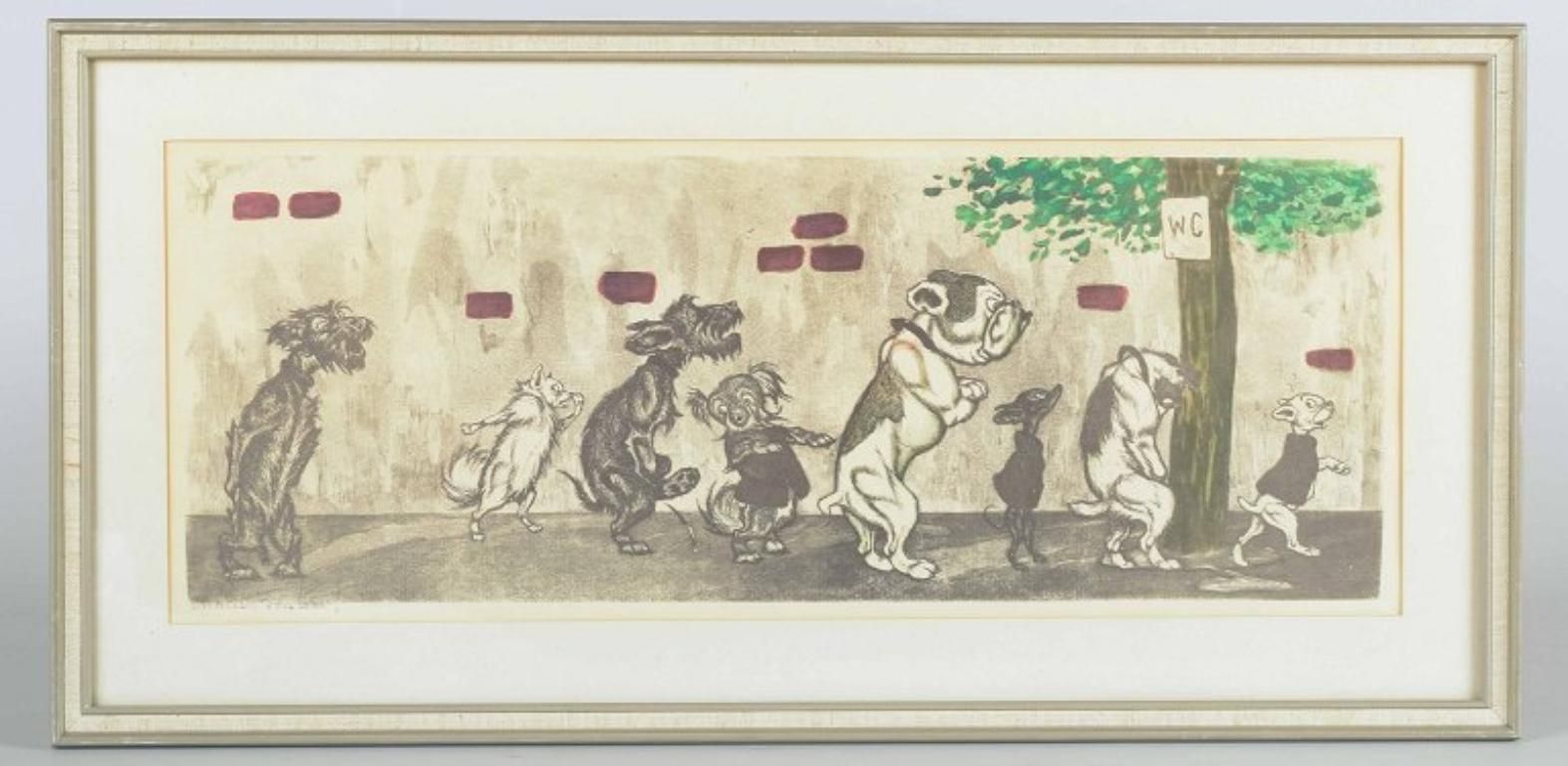 Boris O' Klein. « Dirty Dogs Of Paris ». Impression offset. Années 1940/50 photo furniture
