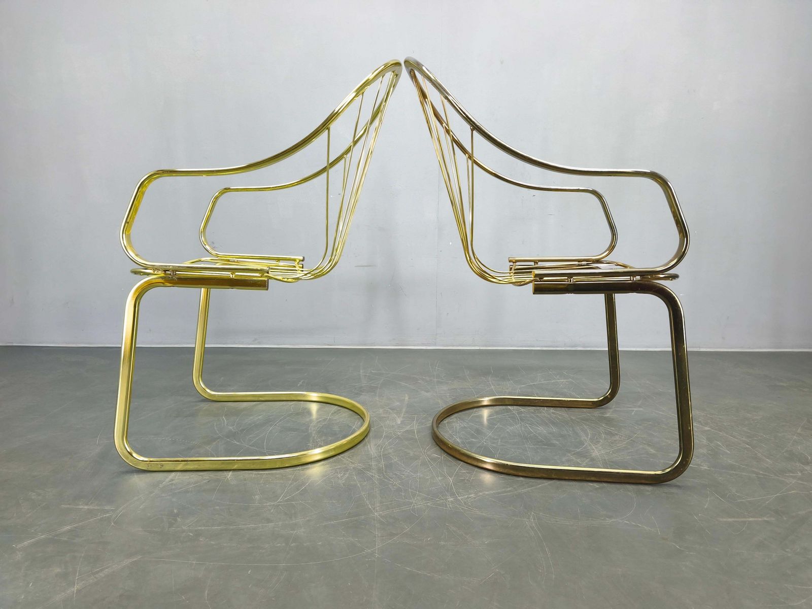 Set Of 5 Gastone Rinaldi Brass Dining Chairs For Rima, Italy 1970s photo vinterior