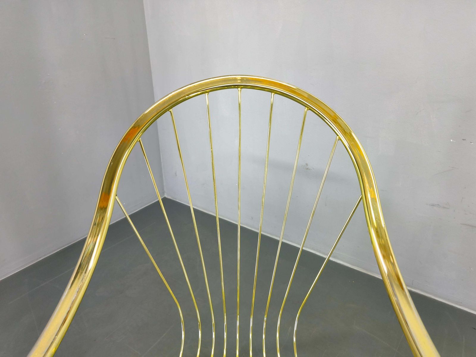 photo vinterior Set Of 5 Gastone Rinaldi Brass Dining Chairs For Rima, Italy 1970s