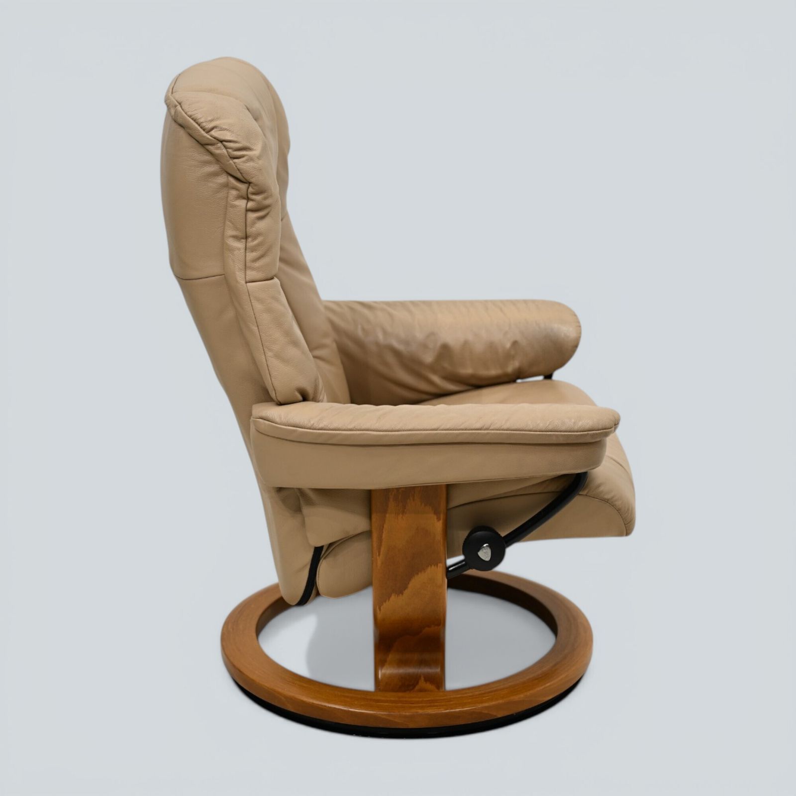 Erkornes Stressless Reclining Armchair Mushroom Leather Swivel Free Uk Delivery photo vintage