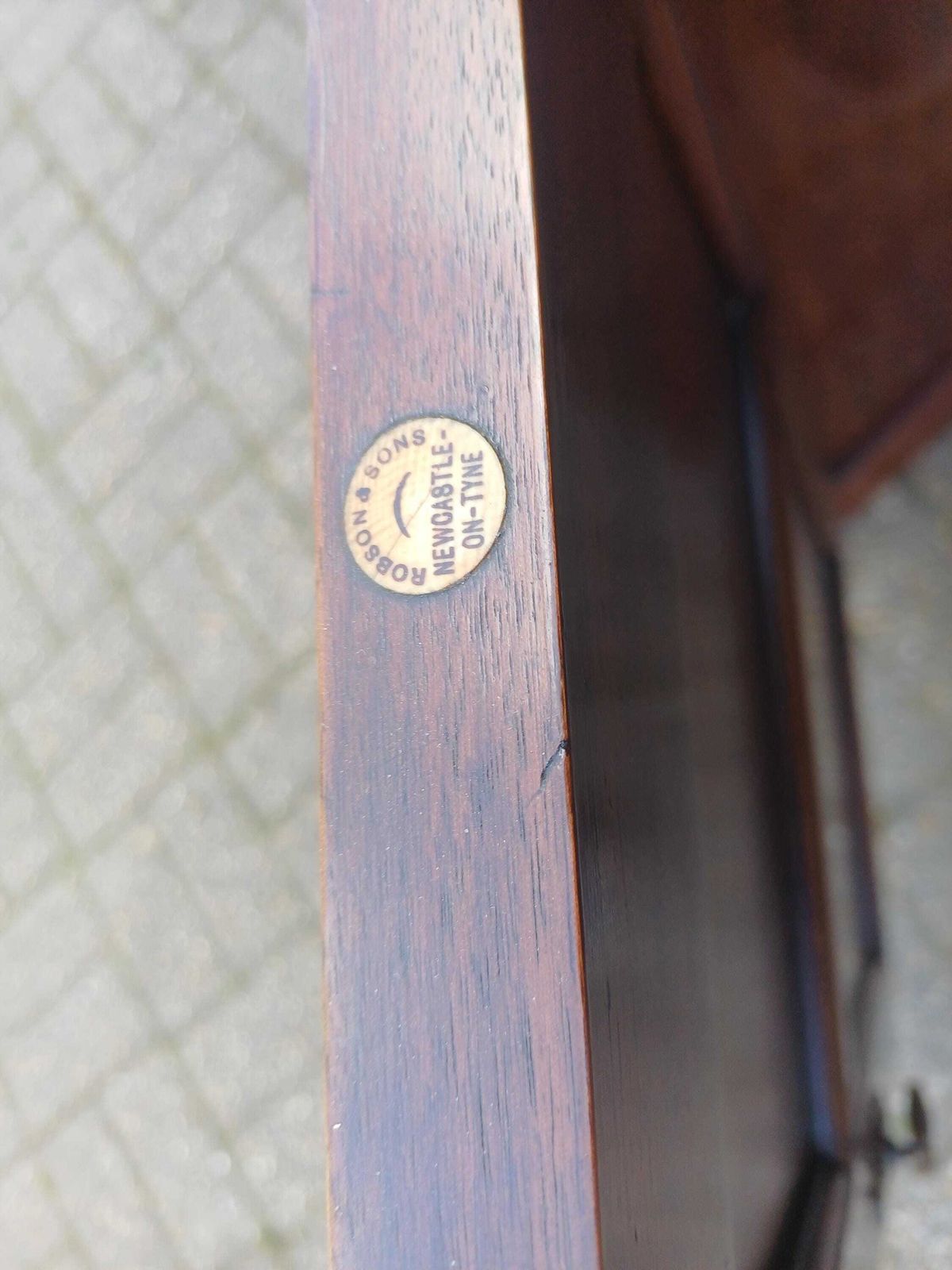 Antique Mahogany Bedside Or Pot Cupboard Robbon & Sons Newcastle Edwardian Nightstand Cabinet Brass Handle Vintage photo 295.0
