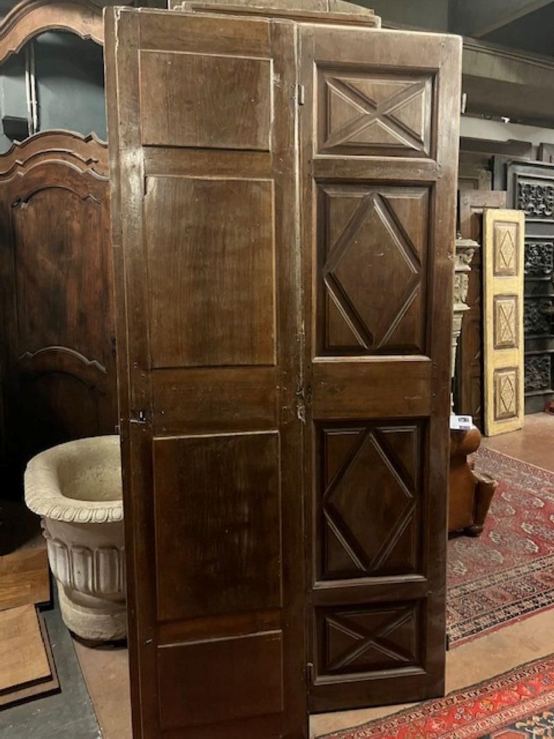 Set Of No. 2 Carved Walnut Double Doors With Lozenges, Italy photo furniture