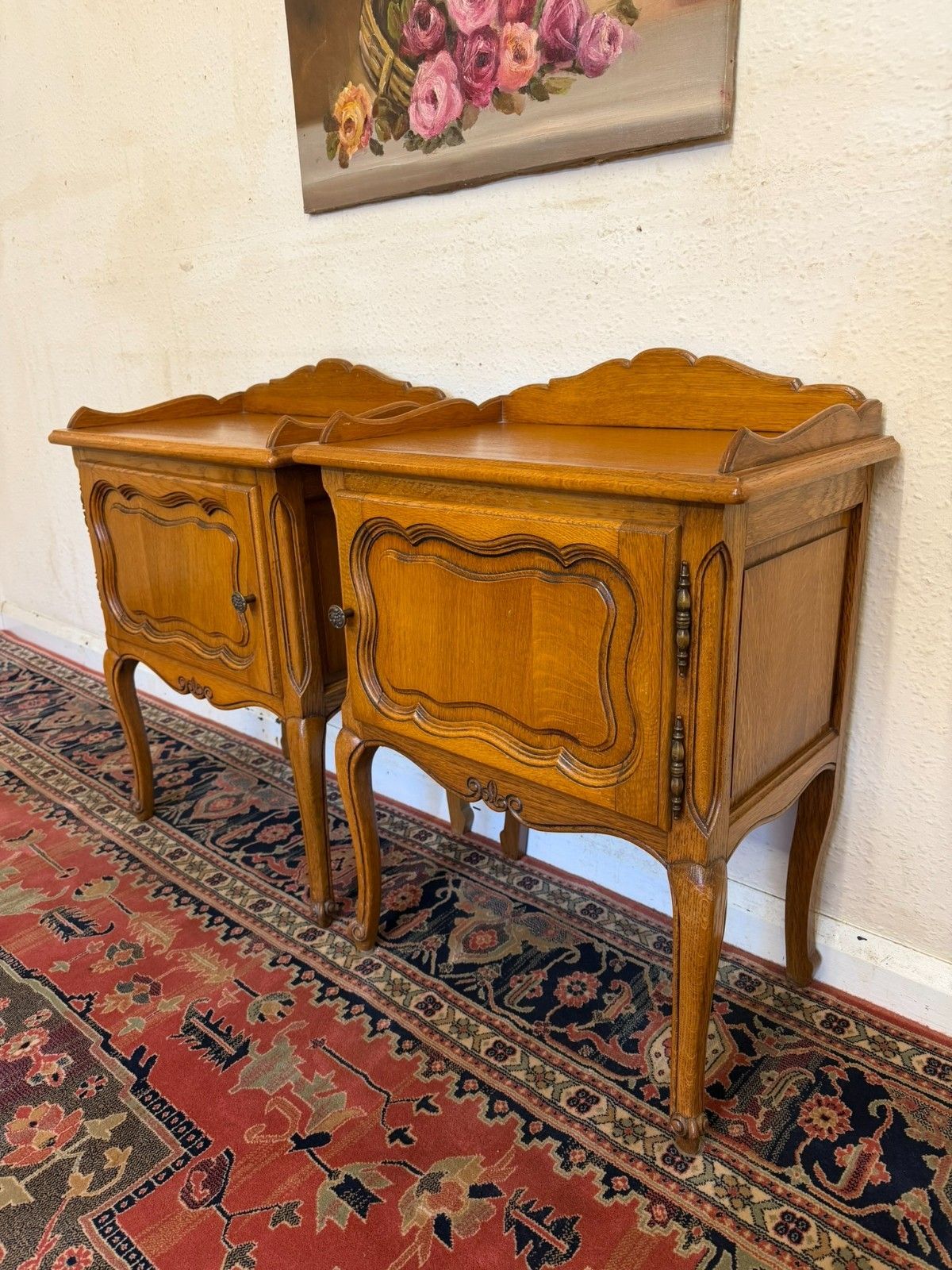 Pair Of French Oak Bedside Cabinets Circa 1950 photo furniture
