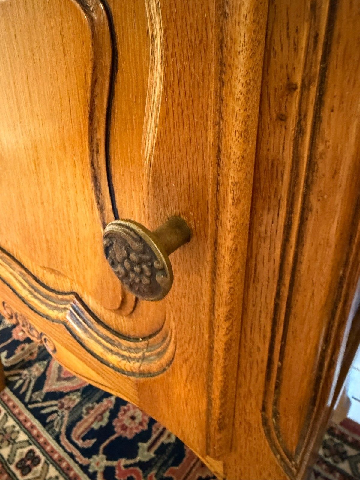 photo for sale Pair Of French Oak Bedside Cabinets Circa 1950