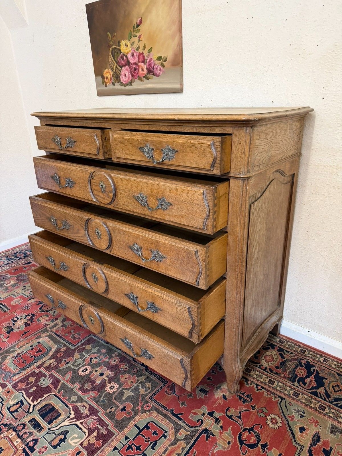 photo for sale Quality Antique French Oak Chest Of Six Drawers Circa 1900