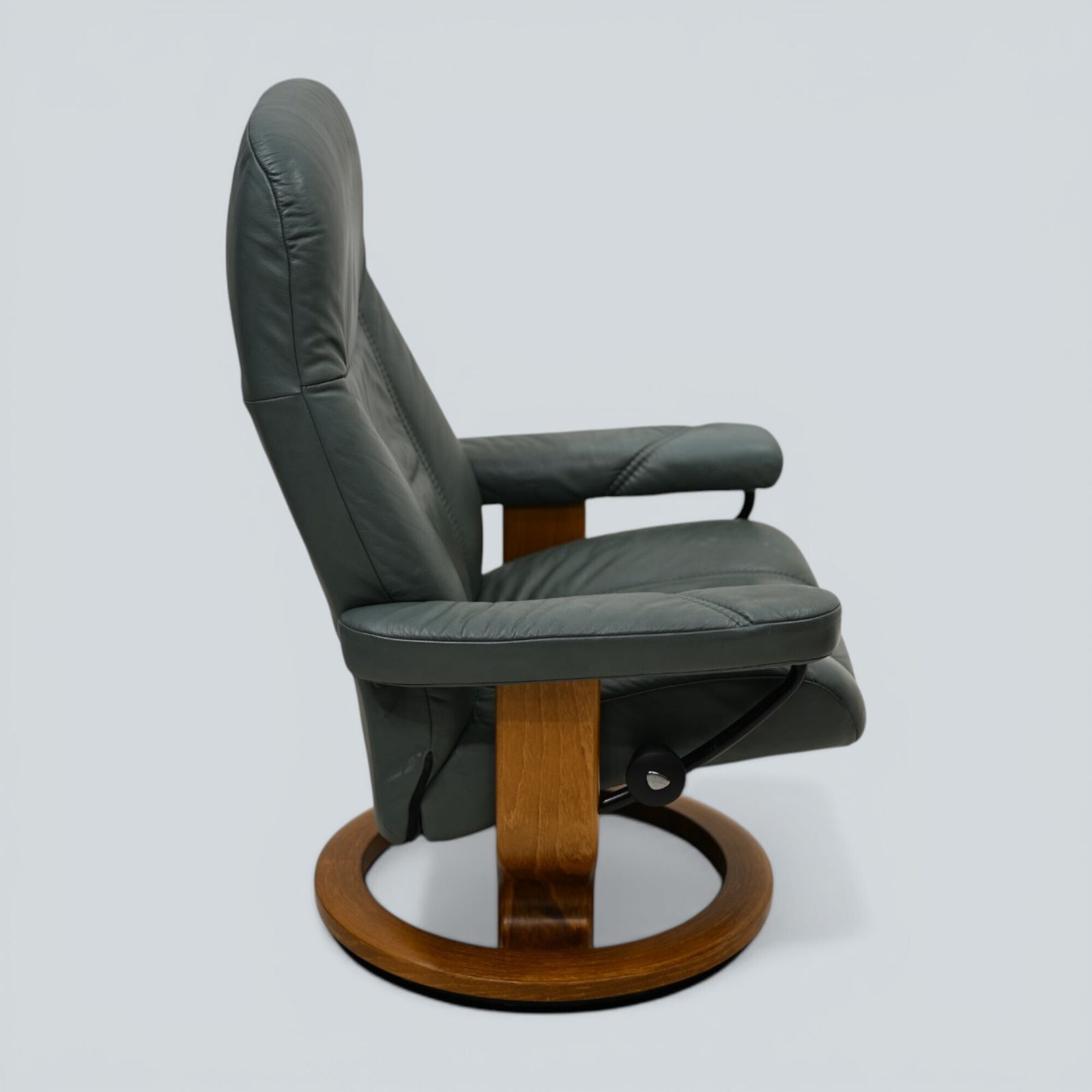 Erkornes Stressless Reclining Armchair Green Leather Swivel Free Uk Delivery photo buy