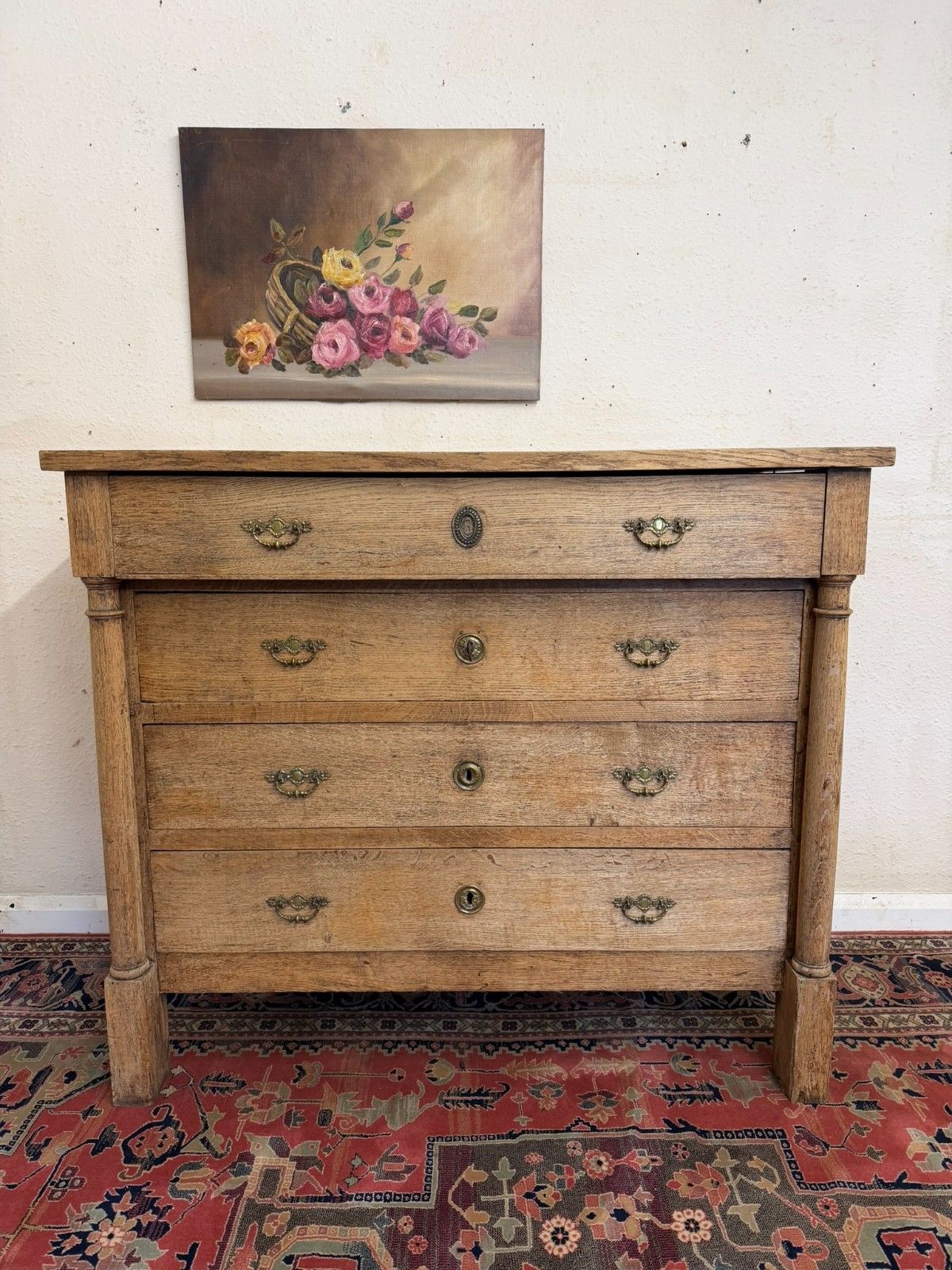 French Raw Oak Napoleonic Commode/Chest Of Drawers Circa 1830 photo for sale