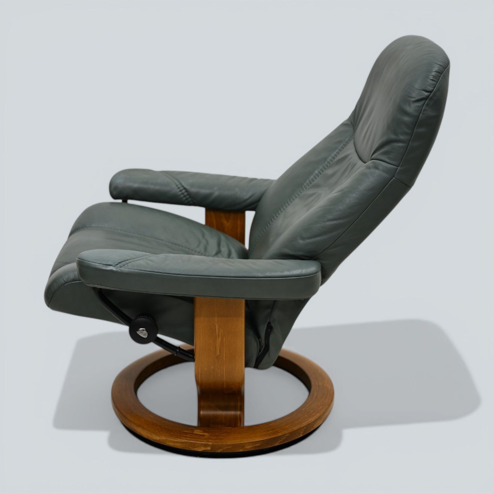 Furniture Erkornes Stressless Reclining Armchair Green Leather Swivel Free Uk Delivery photo