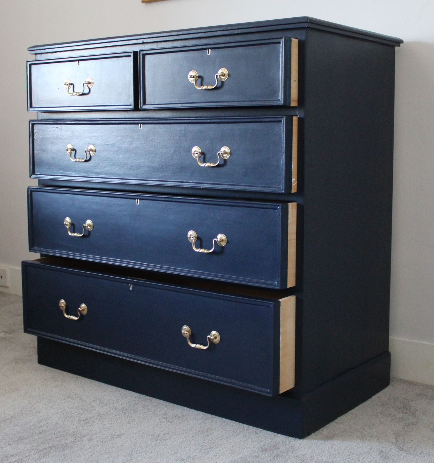 Large Painted Antique Pine Chest Of Drawers photo Furniture