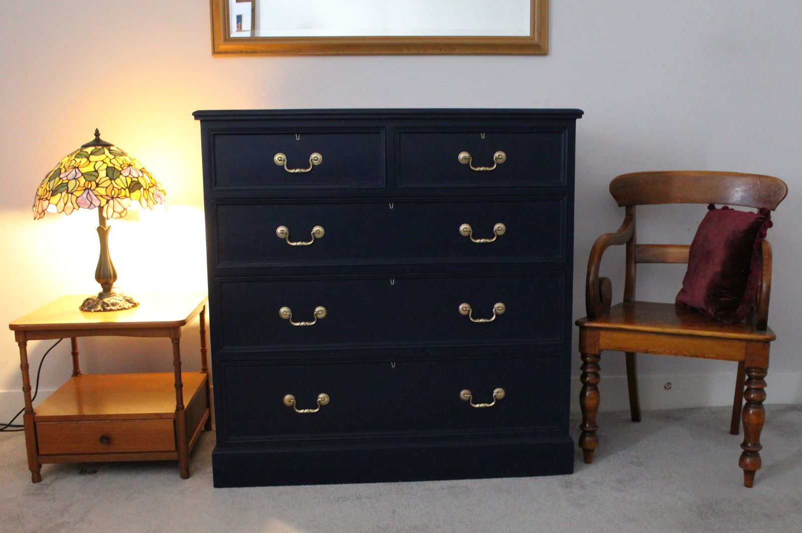 Large Painted Antique Pine Chest Of Drawers photo vinterior