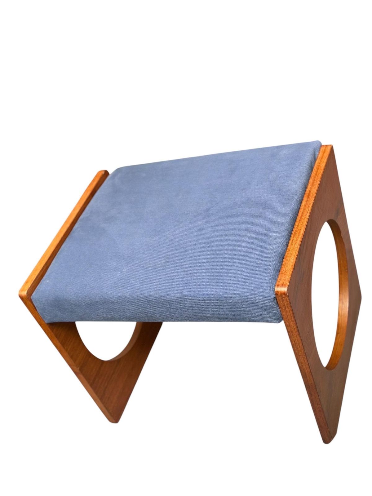 Mid Century Uniflex “F Range” Teak Stool / Footstool, C.1960s (With Original Advert) photo furniture