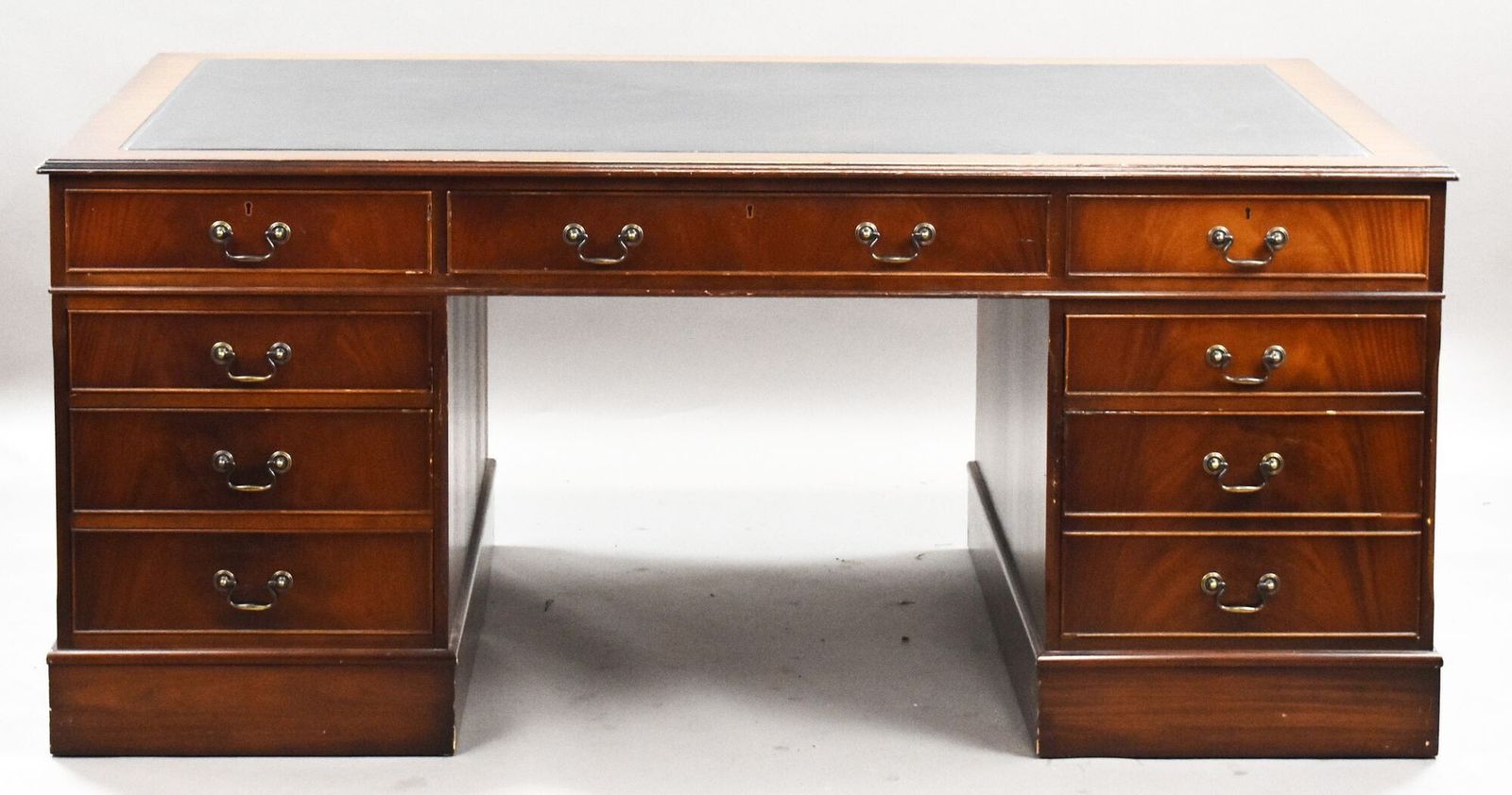 Mahogany Partners Desk, 1980s, Vintage