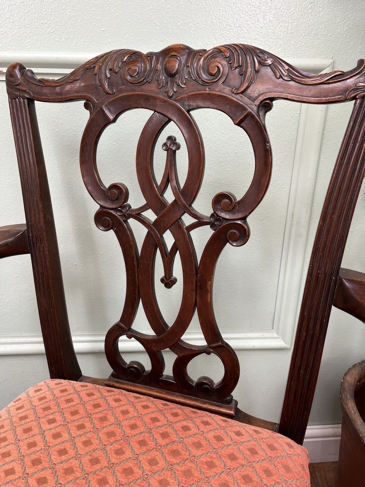 Superior Quality Antique Solid Mahogany Chippendale Style Carved Dining Chair photo 195.0
