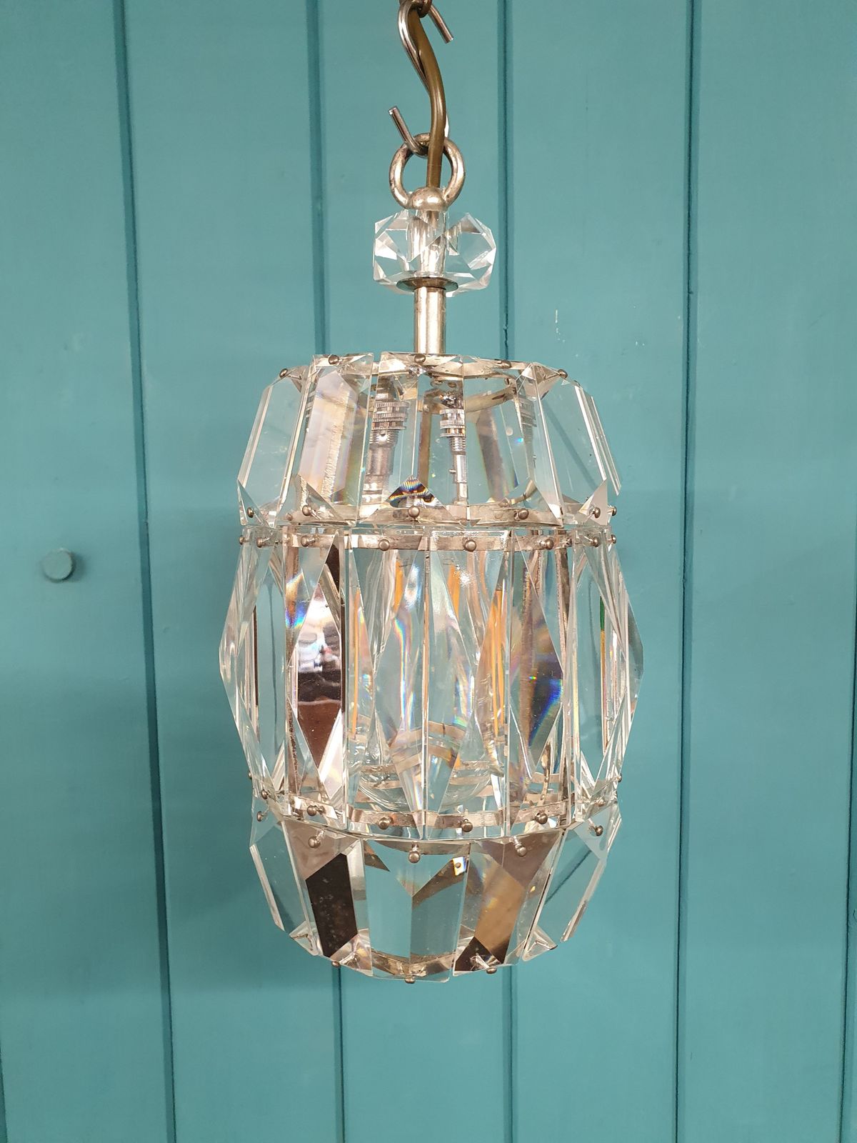 Early 20th Century Prism Chandelier 7" photo Lighting