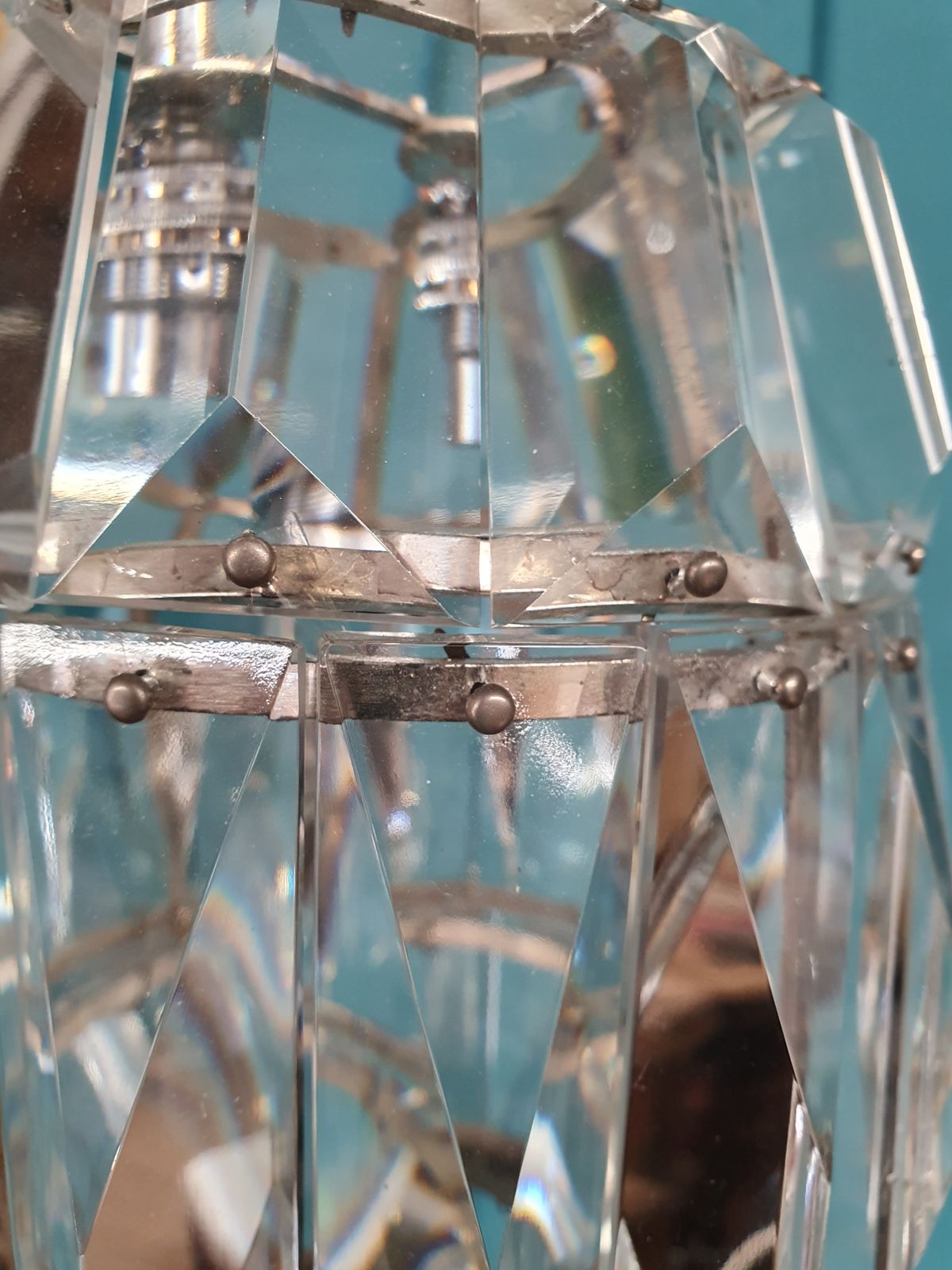 Early 20th Century Prism Chandelier 7" photo vintage