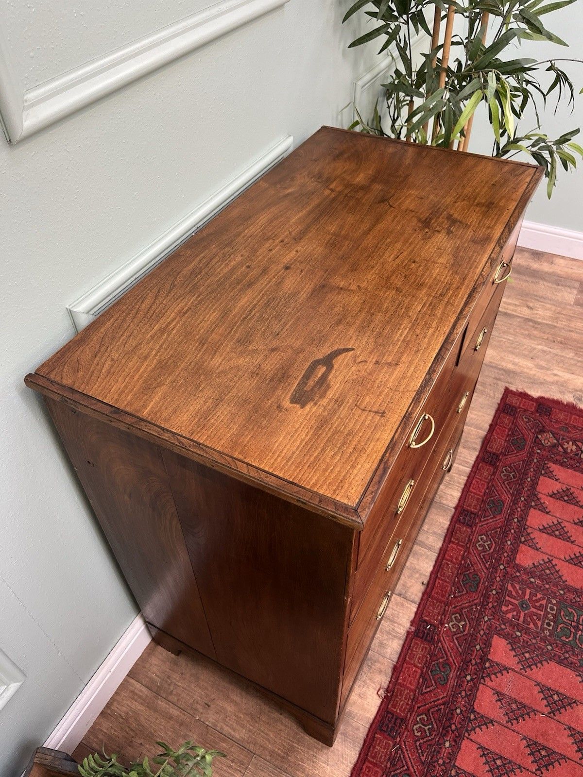 Superior Quality Rare Solid Elm Country House Antique Georgian Chest Of Drawers photo vinterior