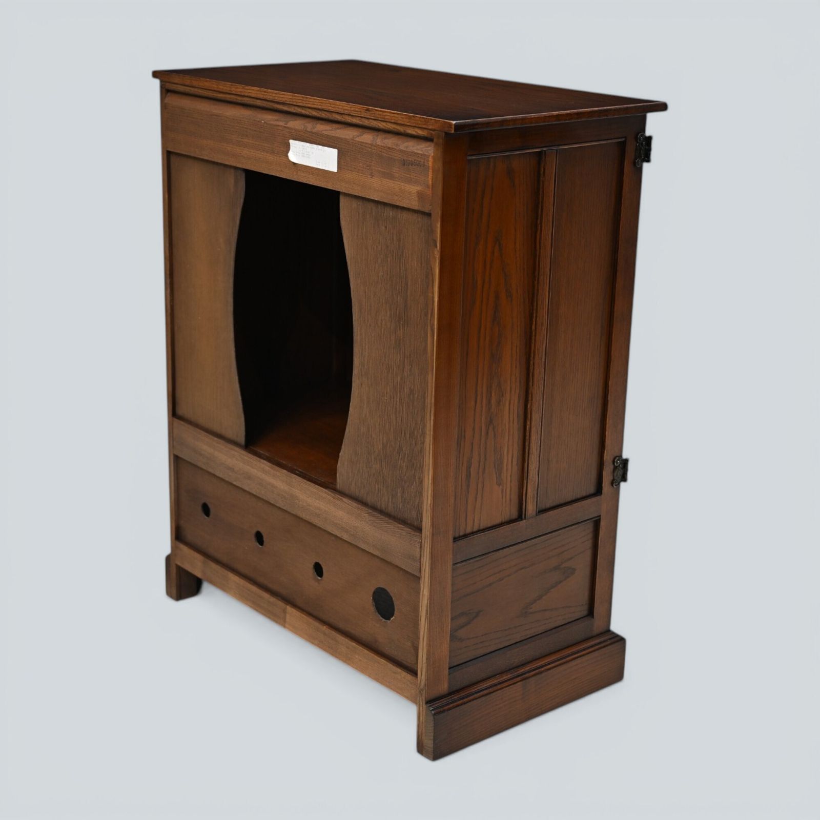 Old Charm Tv Video Cabinet Warwick Range Tudor Brown Model 2317 Free Uk Delivery photo vinterior